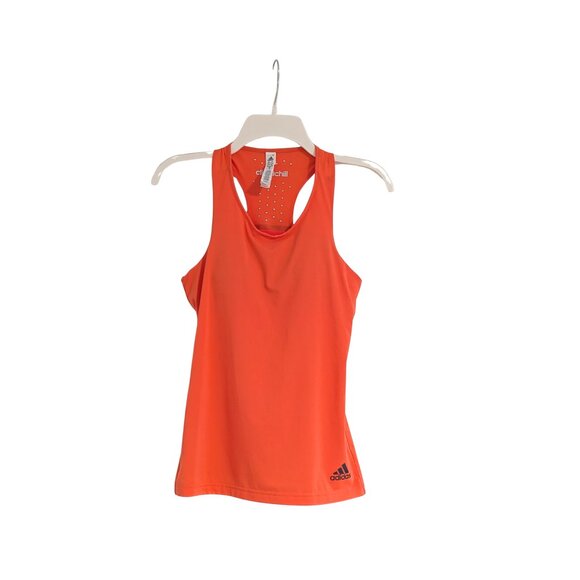 Adidas Climachill Orange Racerback Tank Top S Lightweight Cooling Athletic EUC - Picture 2 of 6